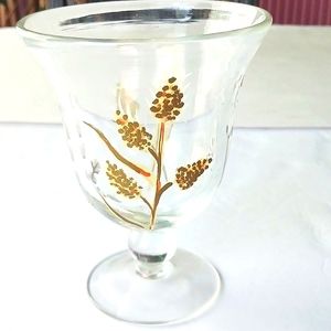 HAND Painted Glass Footed Floral Small Vase